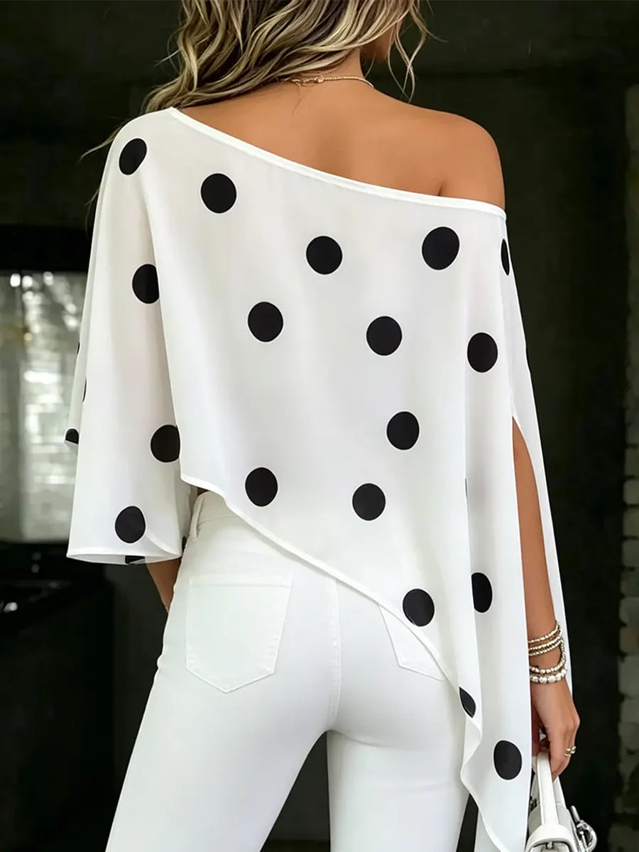 Women's Casual & Stylish Polka-dot Print Flowy Top