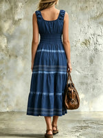 Women's Elastic Waist Flowy Tiered Sundress