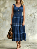 Women's Elastic Waist Flowy Tiered Sundress
