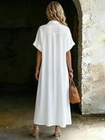 Women's Short-sleeve Pocket Shirt Dress