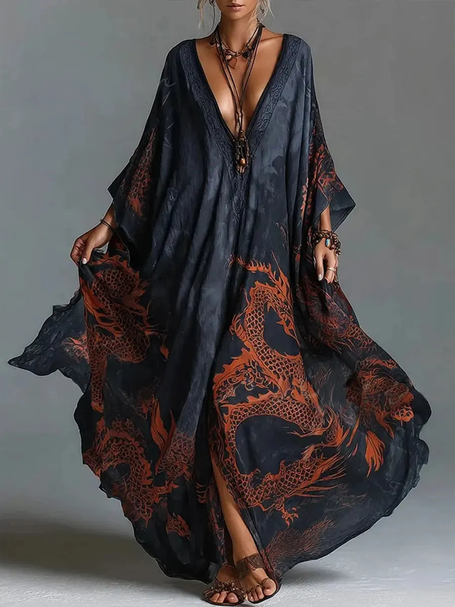 Women's Casual Retro Art Print Dress