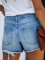 Women's Retro Casual Print Denim Shorts