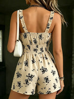 Women's Stylish Floral-print Spaghetti-strap Jumpsuit