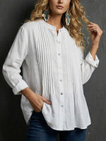 Women's Casual Cotton And Linen Shirt
