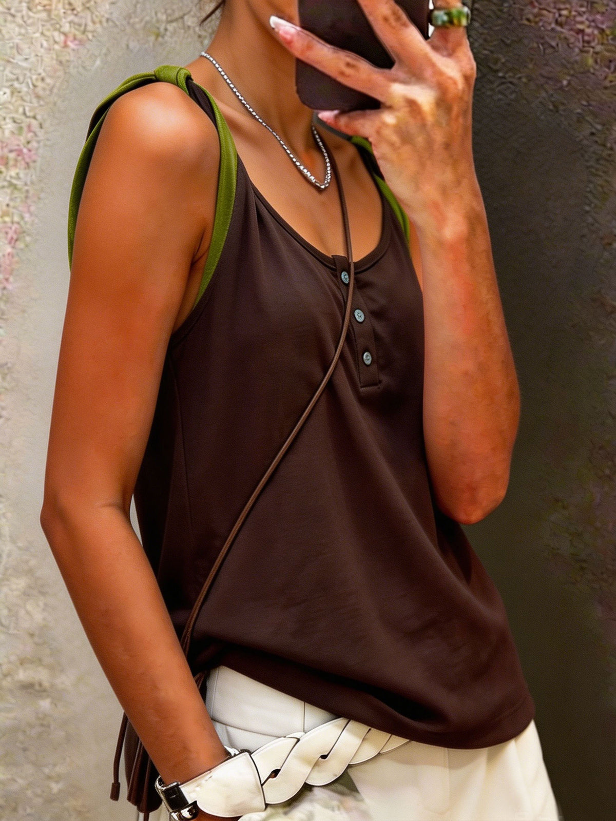 Women's Casual Contrast-Color Tank Top