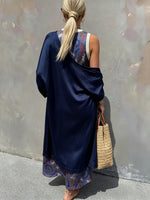 Women's Retro Floral Print Two-piece Set Sleeveless Dress And Cotton Outerwear