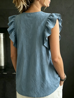 Women's Casual Sleeveless Pleated Linen Shirt