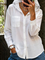 Women's Causal Lace Hoddie Long Sleeve Shirt