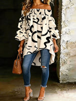 Women's Casual Off Shoulder Ruffled Loose Blouse