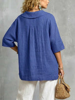 Women's Casual Linen V-neck Shirt