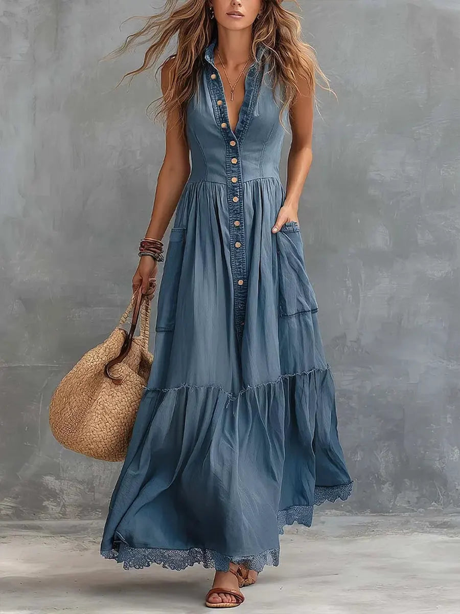 Women's Casual Sleeveless Cotton Dress