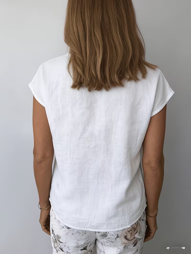 Women's Causal Cozy Short Sleeve Cotton Shirt