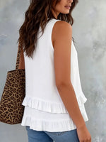 Women's Casual Dstylish Ruffled Sleeveless Top