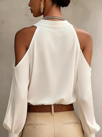 Women's Elegant Summer Off-shoulder Solid Color Blouse