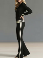 Women’s Casual Cozy Stylish Striped Hoodie And Pants Set