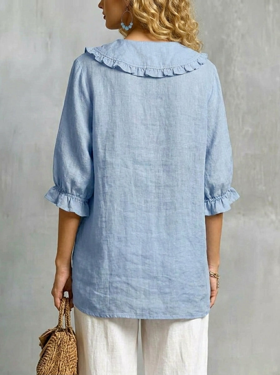 Women‘s Peter Pan Collar Cotton Shirt